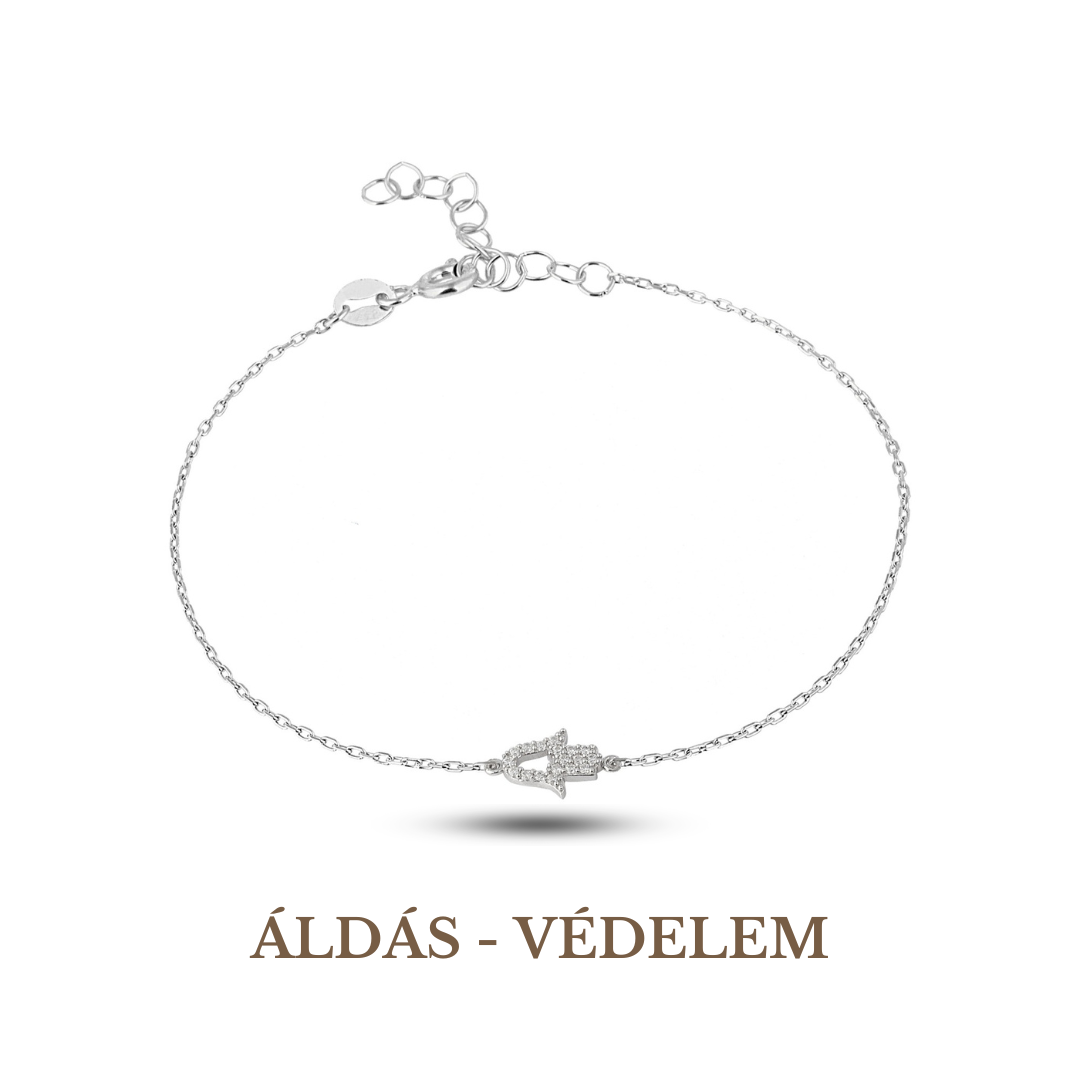 Hamsa Szimbólum Karkötő Ezüst