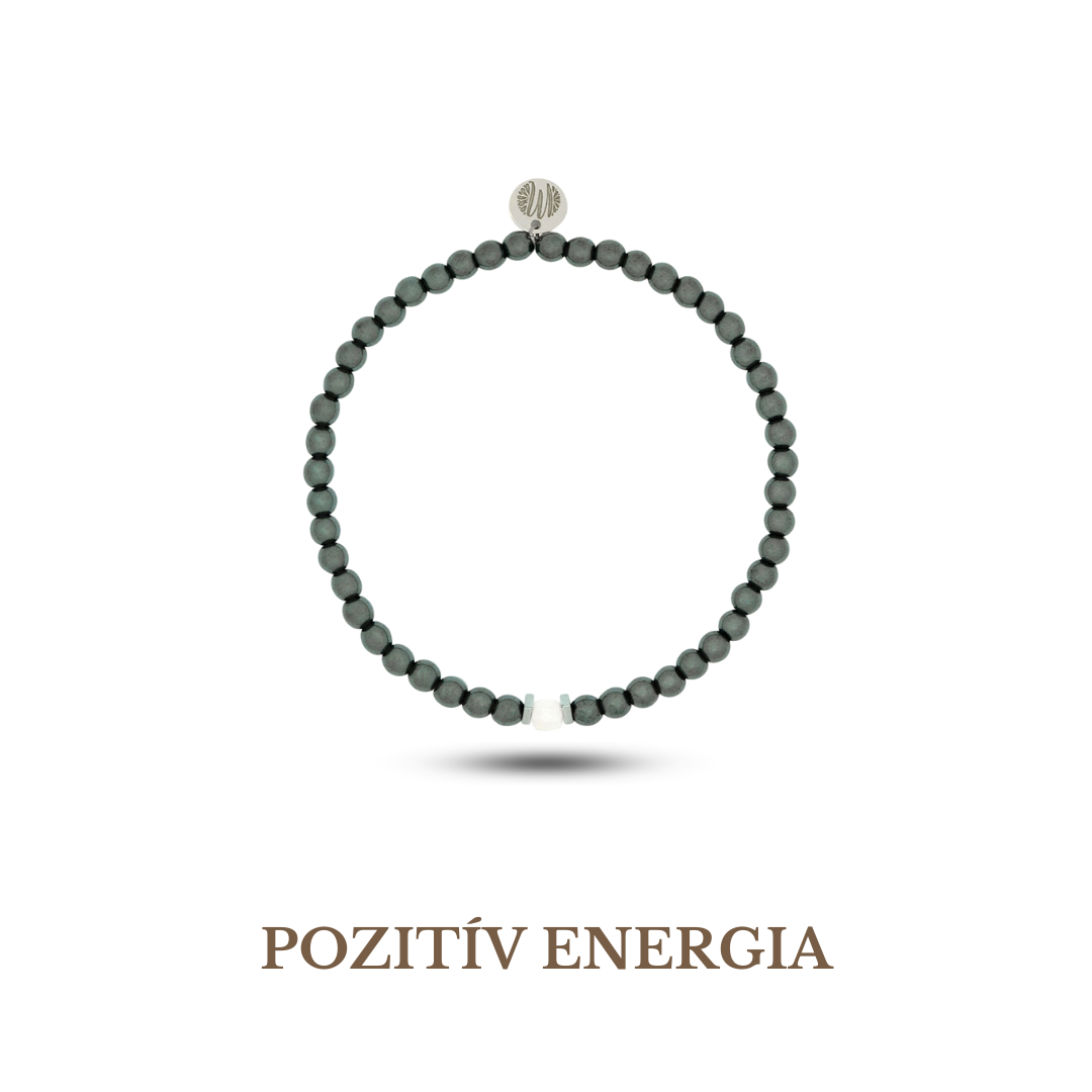 Birthstone Április - Kristálykvarc Férfi Ásvány Karkötő