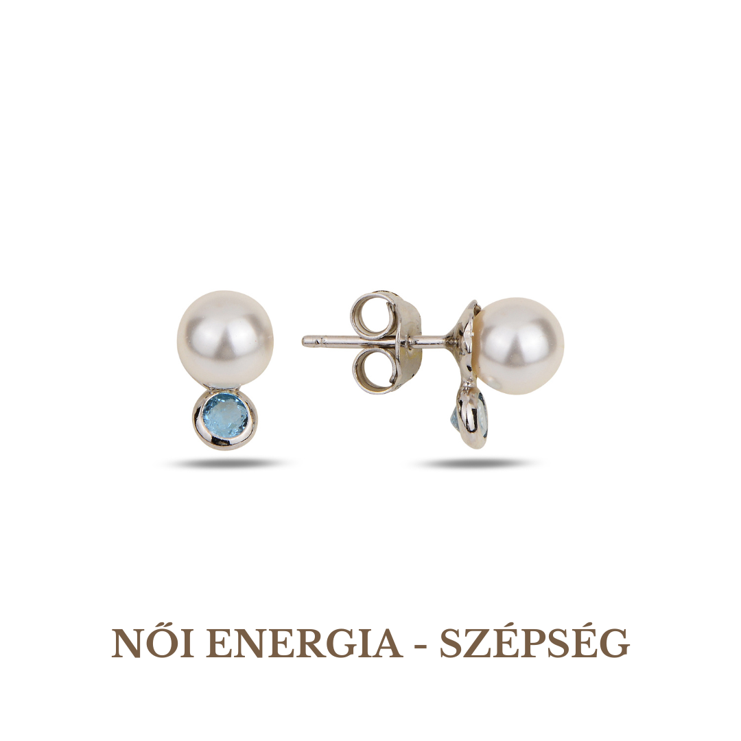 Gyöngy, Swarovski Kristály Fülbevaló Ezüst