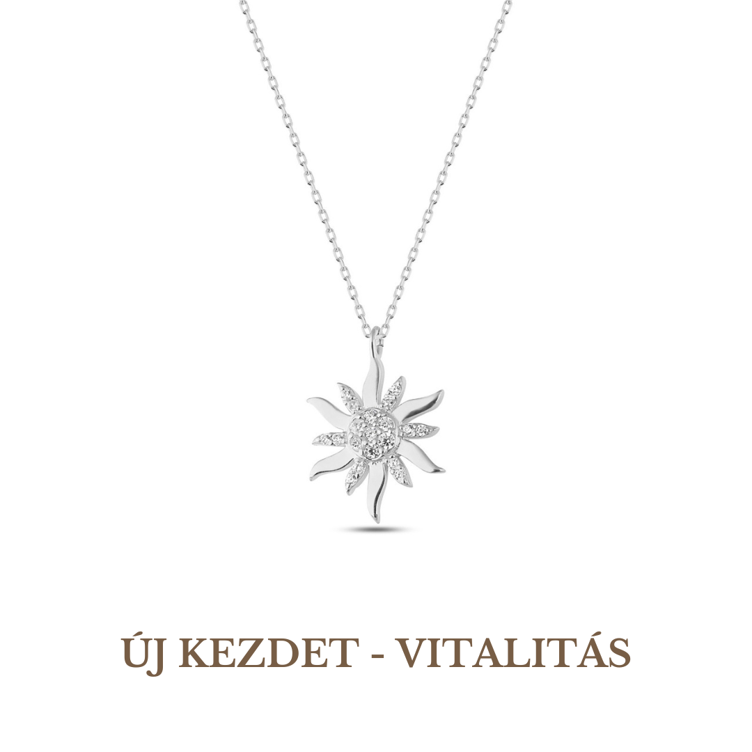 Sun Symbol Necklace Silver