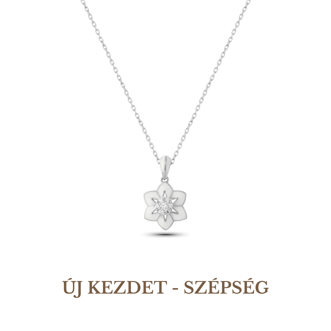 Flower Symbol Necklace Silver