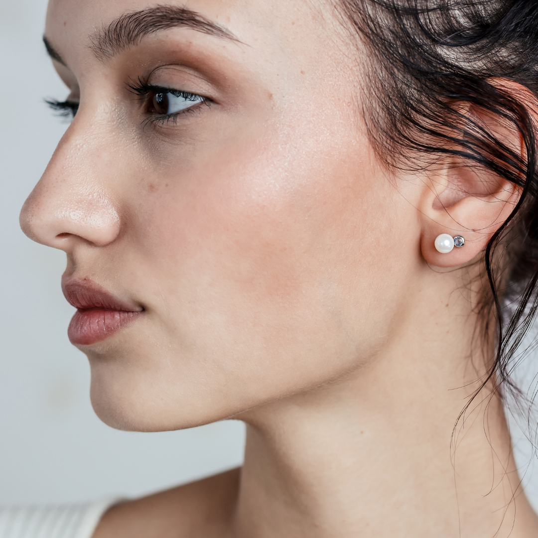 Gyöngy, Swarovski Kristály Fülbevaló Ezüst