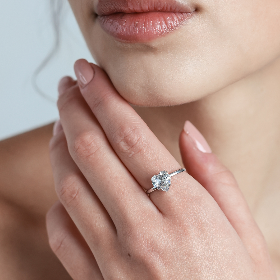 Swarovski Kristály, Szív Szimbólum Gyűrű Ezüst