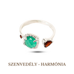 Garnet, Green Onyx Ring Silver