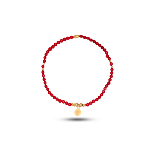 Evil Eye Symbol Coral Bracelet (17 cm)