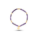 Lotus Symbol Amethyst Bracelet (17 cm)