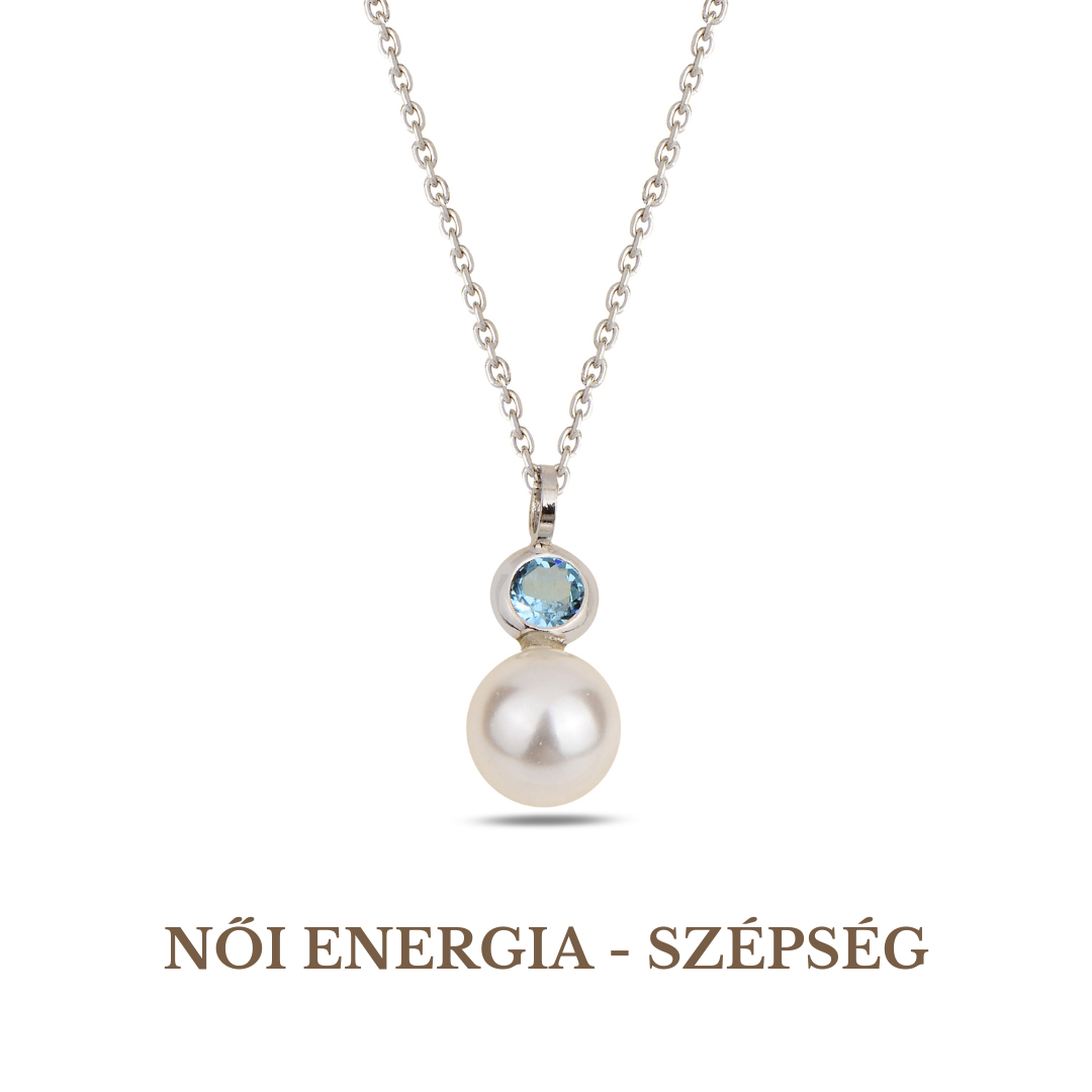 Pearl, Swarovski Crystal Necklace Silver