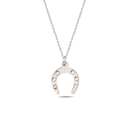 Lucky Horseshoe Symbol Necklace Silver