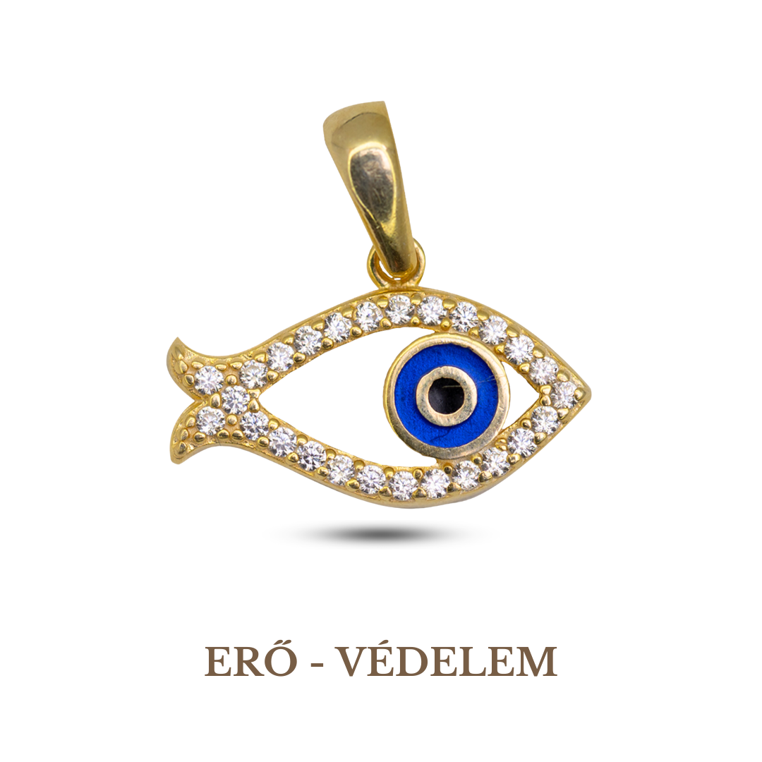 Evil Eye, Fish Symbol Pendant