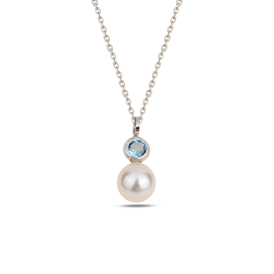 Gyöngy, Swarovski Kristály Nyaklánc Ezüst