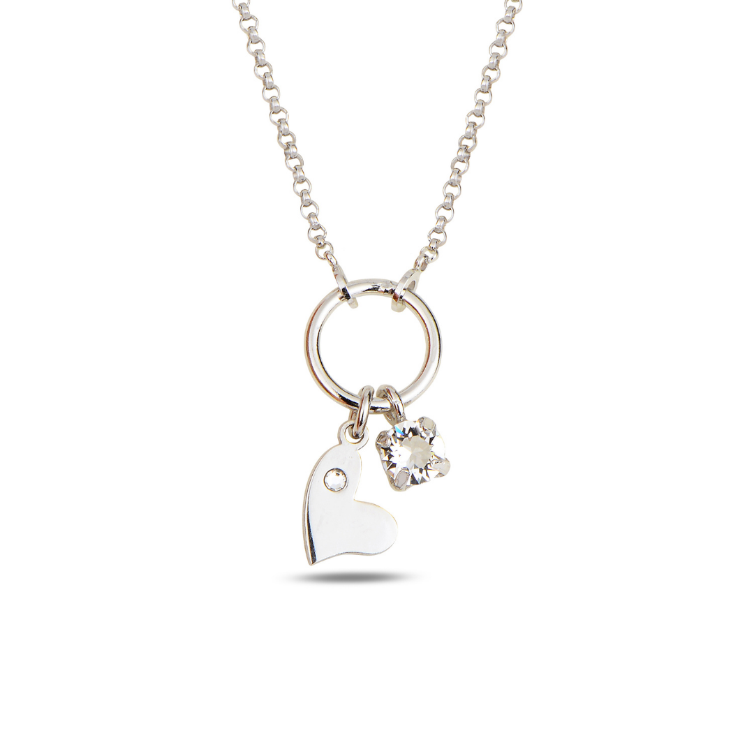 Szív Szimbólum, Swarovski Kristály Nyaklánc Ezüst