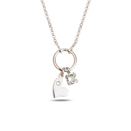 Szív Szimbólum, Swarovski Kristály Nyaklánc Ezüst