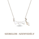 Heart Symbol, Pearl Necklace Silver