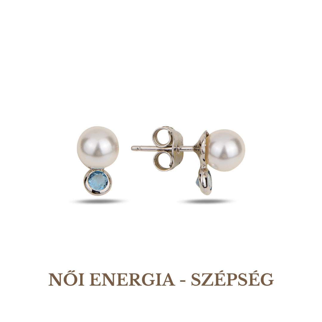 Pearl, Swarovski Crystal Earrings Silver