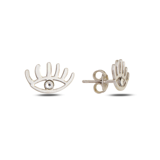 Evil Eye Szimbólum Fülbevaló Ezüst