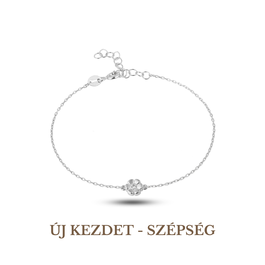 Flower Symbol Bracelet Silver