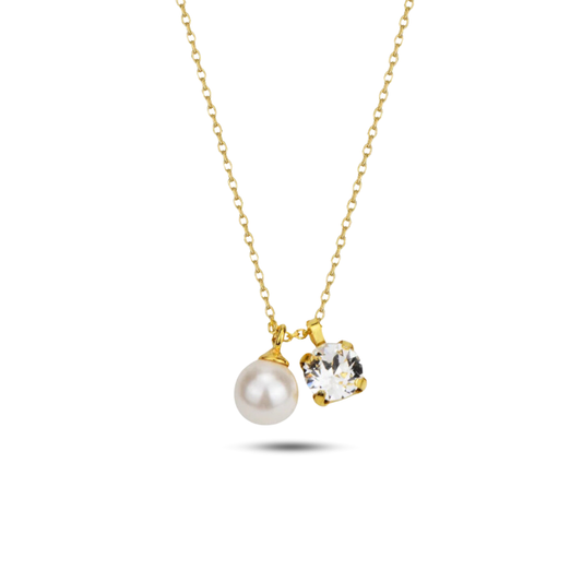 Pearl, Swarovski Crystal Necklace