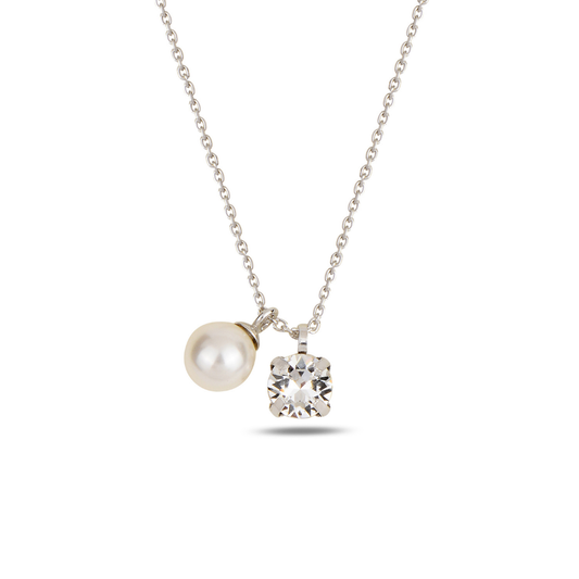 Gyöngy, Swarovski Kristály Nyaklánc Ezüst