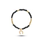 Horseshoe Symbol Black Tourmaline Bracelet (17 cm)
