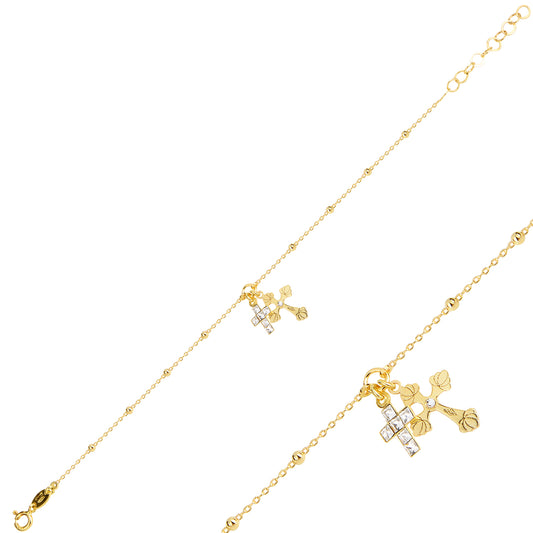 cross symbol, protection, faith, Swarovski crystal, silver, gold
