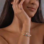 Evil Eye, pearl, protection, bracelet, 925 sterling silver, gold-plated