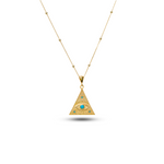 Evil Eye, turquoise, protection, pendant, 925 sterling silver, gold-plated