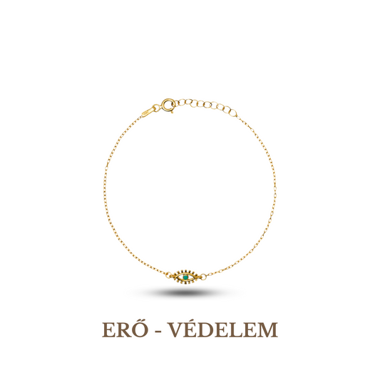A gold-plated, 925 sterling silver bracelet featuring a turquoise stone and the text 'ERO - VEDDEL'.