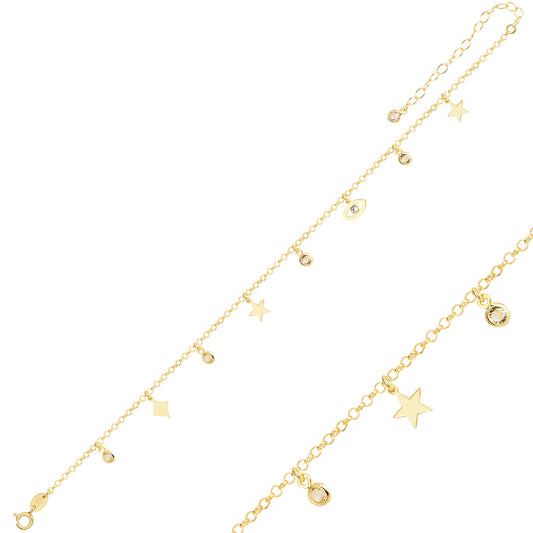 evil eye, symbol, protection, star, Swarovski crystal, silver, gold