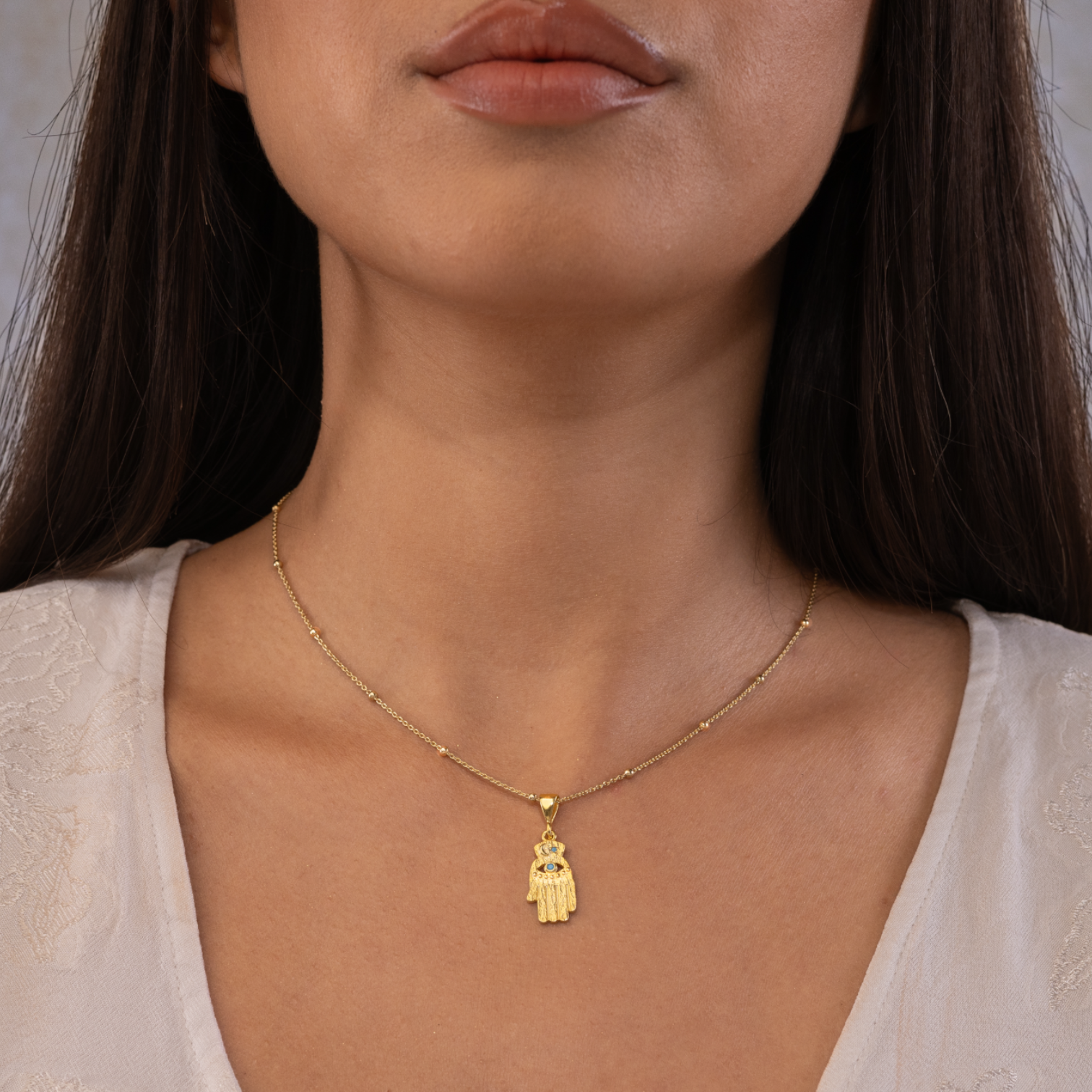Evil Eye, Hamsa, protection, symbol, pendant, 925 sterling silver, gold-plated