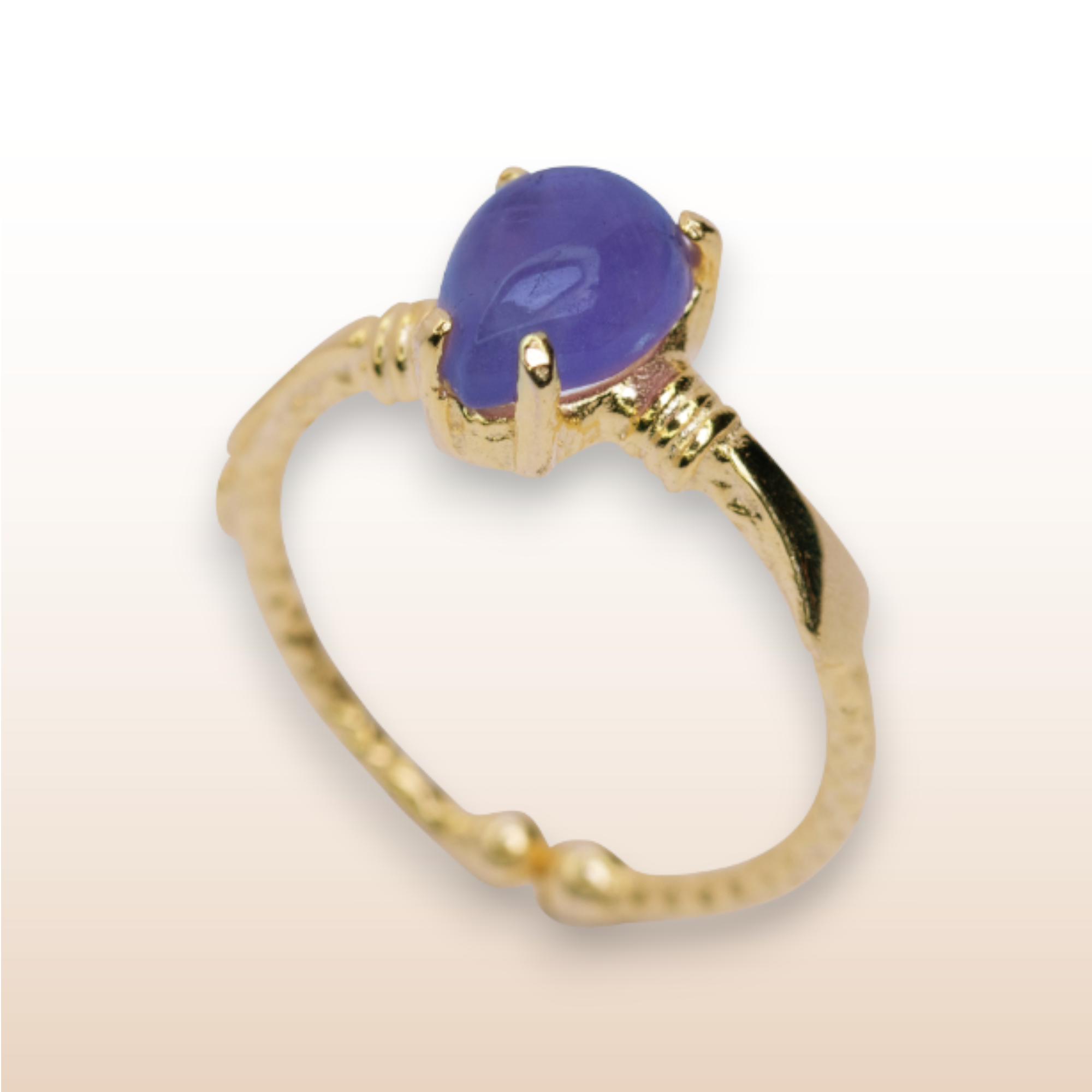 Amethyst ring, 925 sterling silver, gold plated, spiritual, jewelry, Mystique Karma