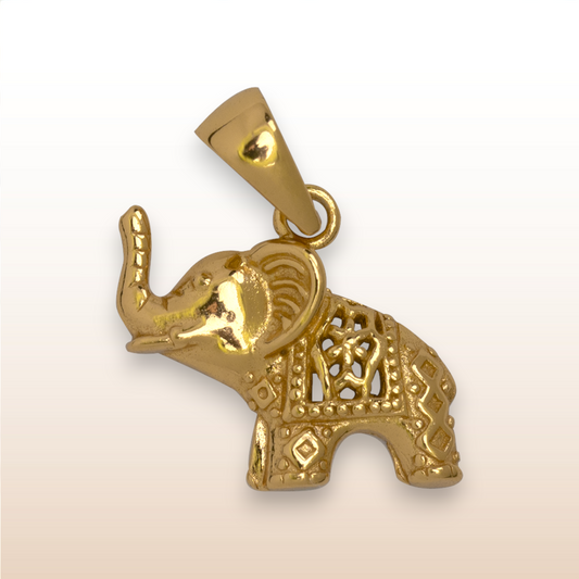 Elephant pendant, 925 sterling silver, gold plated, spiritual, jewelry, Mystique Karma