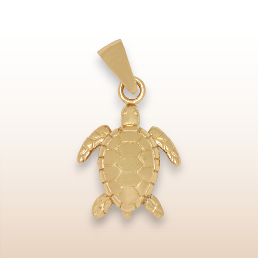 Turtle pendant, 925 sterling silver, gold plated, spiritual, jewelry, Mystique Karma