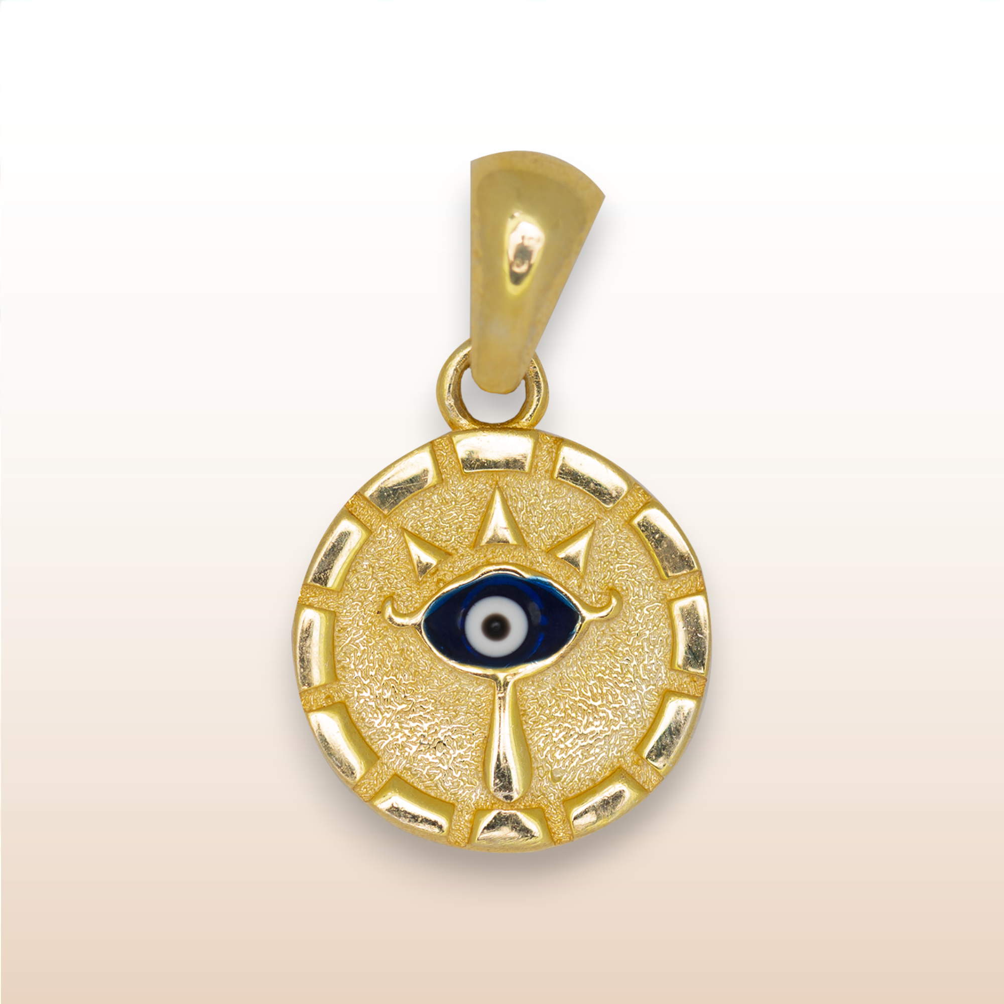 Evil eye pendant, 925 sterling silver, gold plated, spiritual, jewelry, Mystique Karma