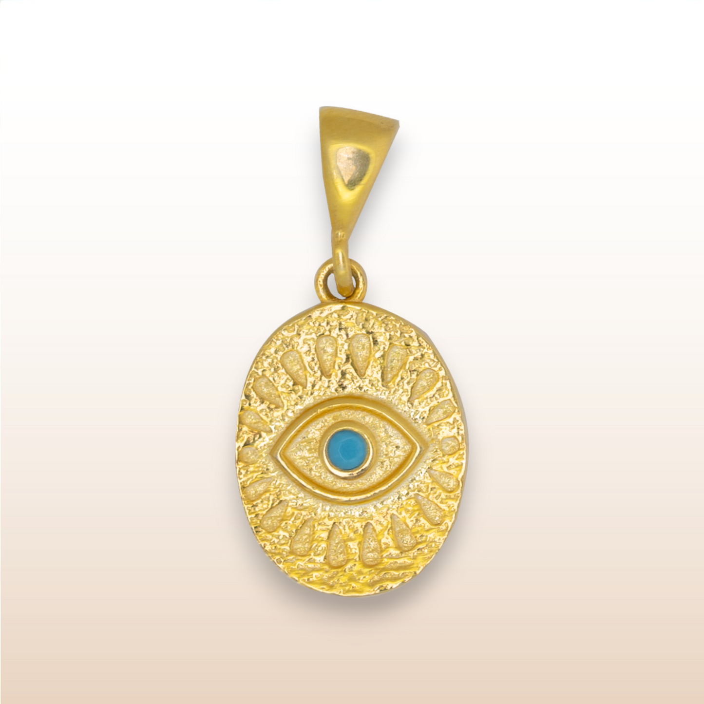 Evil eye pendant, 925 sterling silver, gold plated, spiritual, jewelry, Mystique Karma