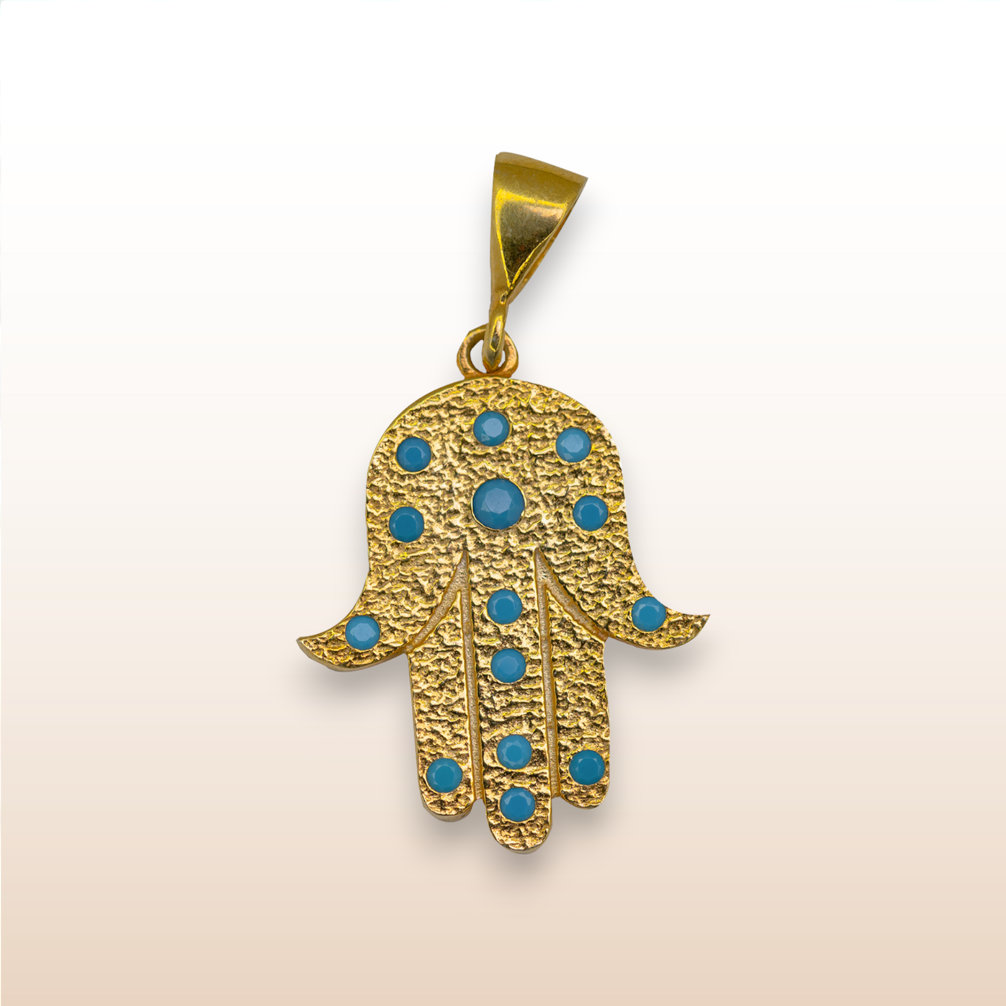 Hamsa turquoise Pendant, 925 sterling silver, gold plated, spiritual, jewelry, Mystique Karma