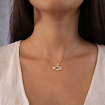 Evil Eye, Fish, symbol, pendant, protection, 925 sterling silver, gold-plated