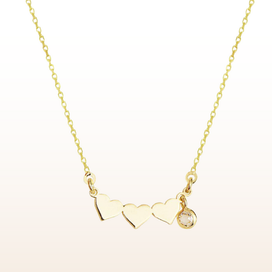 Heartfelt Brilliance 🪬 Heart Swarovski Crystal Gold-Plated Necklace